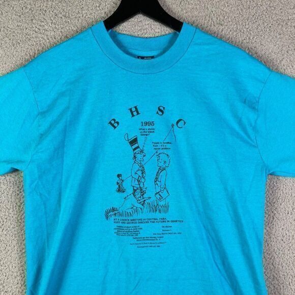 Vintage Huntington's Disease Cure Shirt Adult Large Unisex 1995 Research Blue - Picture 5 of 12